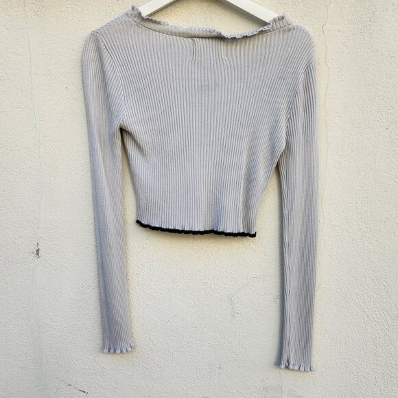 For Love and Lemons Knitz Ruffle Edge Crop Sweater - Picture 2 of 4